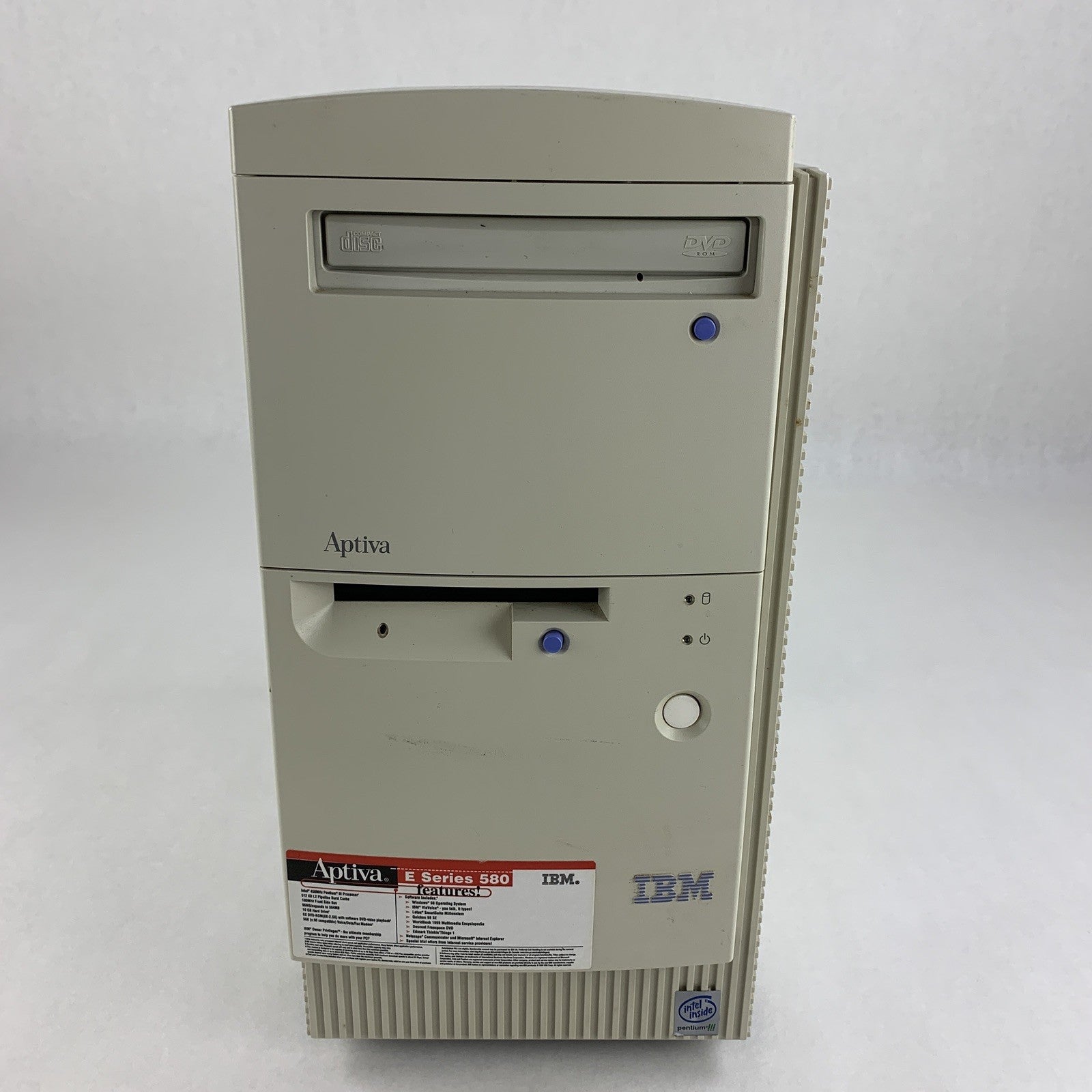 IBM Aptiva E580 Vintage Computer Pentium III 450 MHz 96 MB No OS No HDD