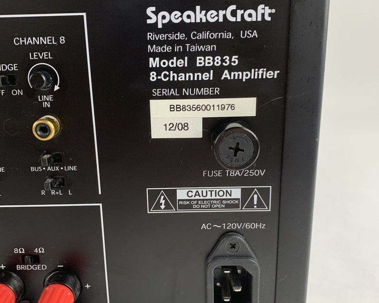 SpeakerCraft BB835 8-Channel Amplifier - Tested