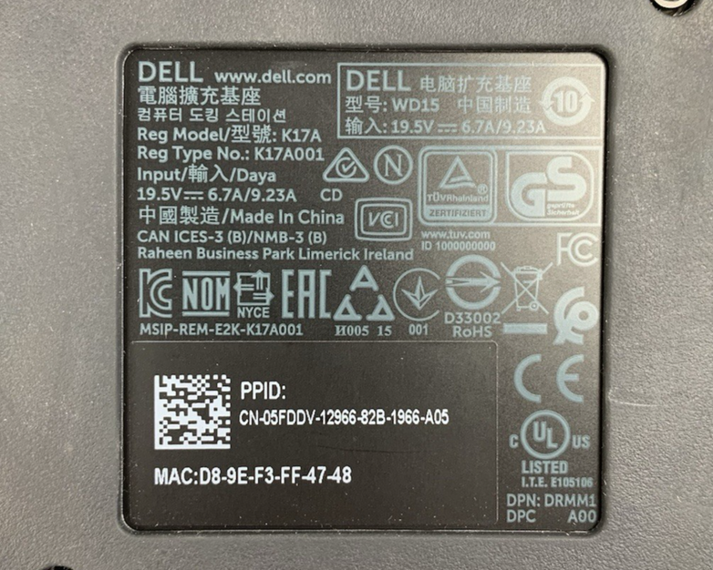 Dell WD15 K17A001 USB-C Docking Station No AC Adapter (Lot of 4)