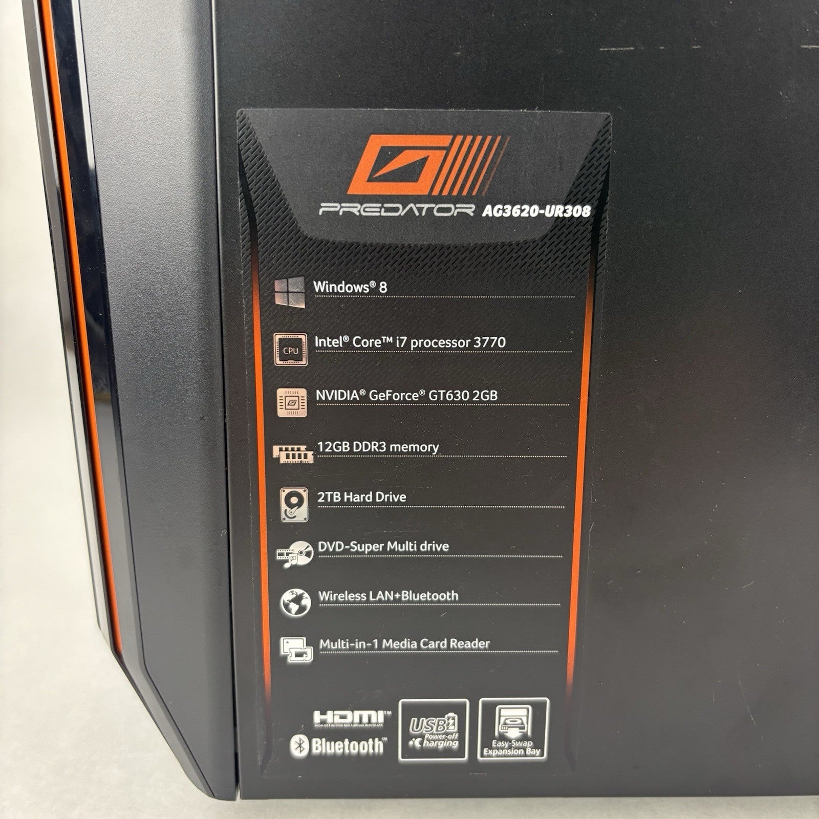 Acer Predator G3620 Desktop i7-3770 3.4 GHz 12 GB Ram No OS No HDD No TPM