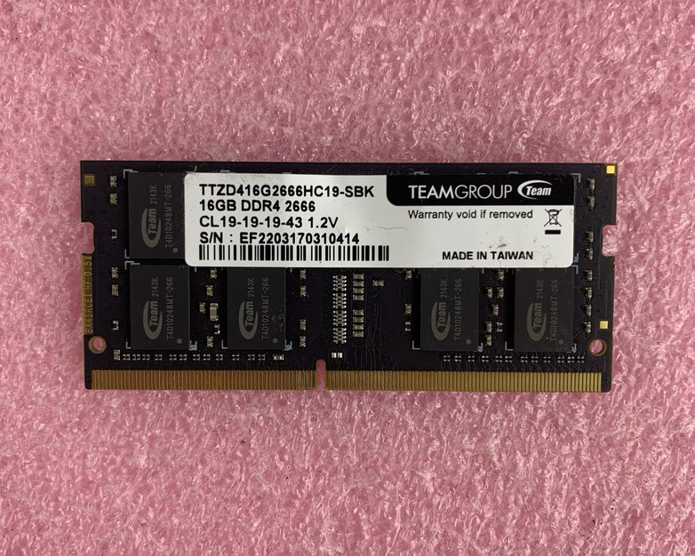 Team Group TTZD416G2666HC19-SBK Zeus 16 GB DDR4-2666 DIMM Laptop Memory Ram