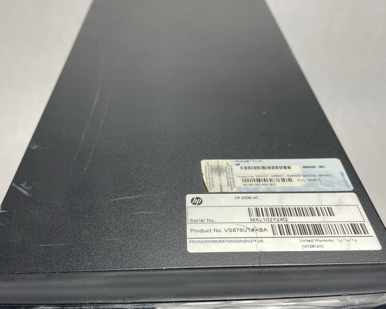 HP 500B MT Pentium Dual Core E5700 3.00 GHz 4 GB Ram No HD No OS