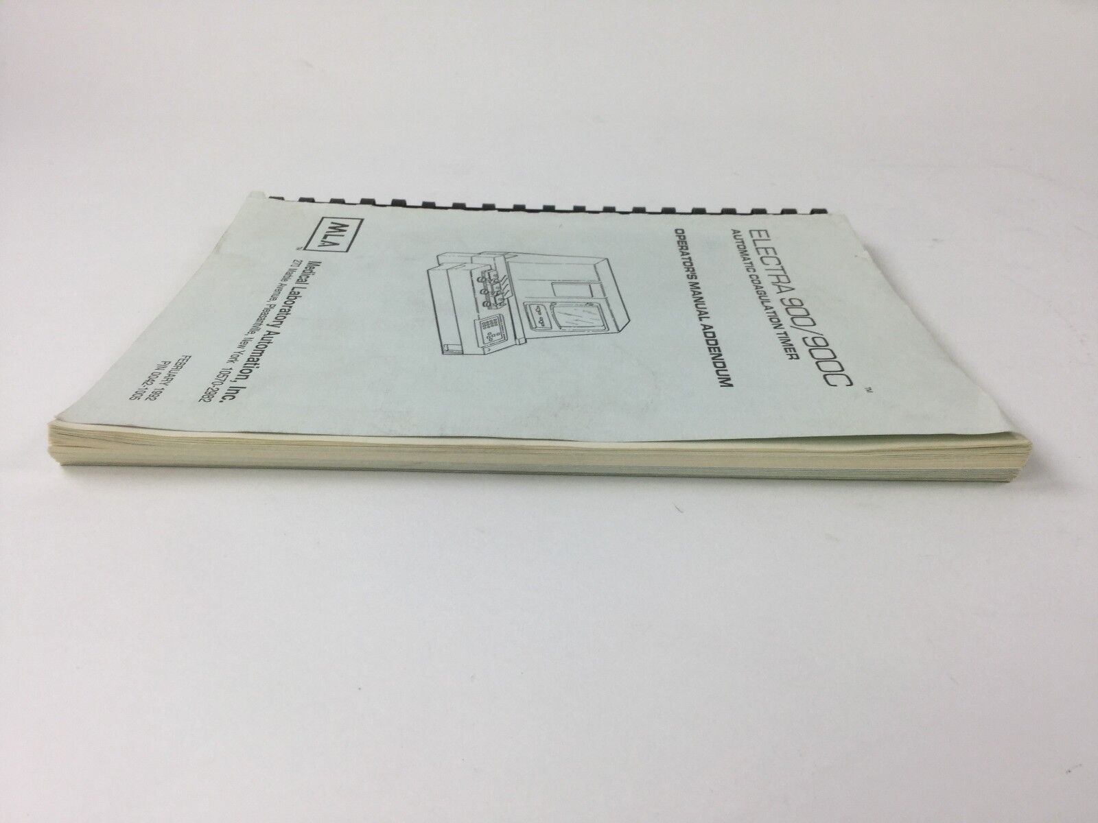 Medical Laboratory Operators Manual Addendum for Electra 900 and 900C