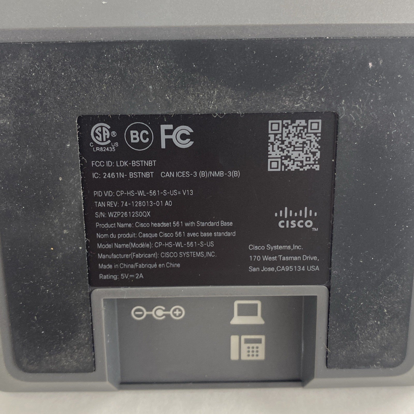 Cisco CP-HS-WL-561-S-US Wireless headset No Power Cord Untested7