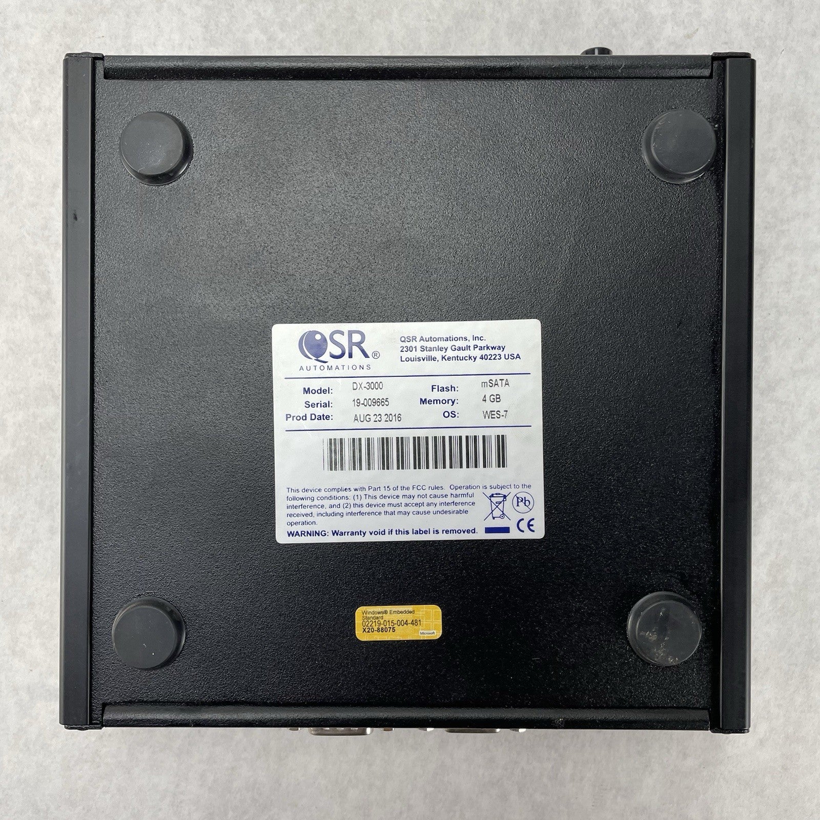 QSR DX-3000 Video Controller AMD G-T40R 1.00 GHz 4 GB RAM No SSD/OS/AC6