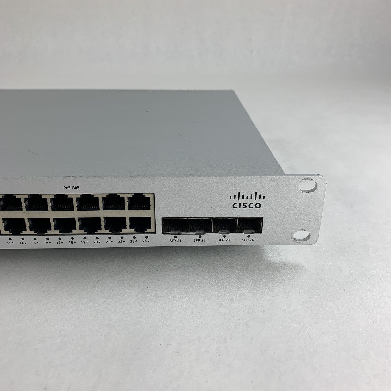 Meraki Cisco MS220-24P 24-Port Gigabit PoE+ Network Managed Switch Tested Reset