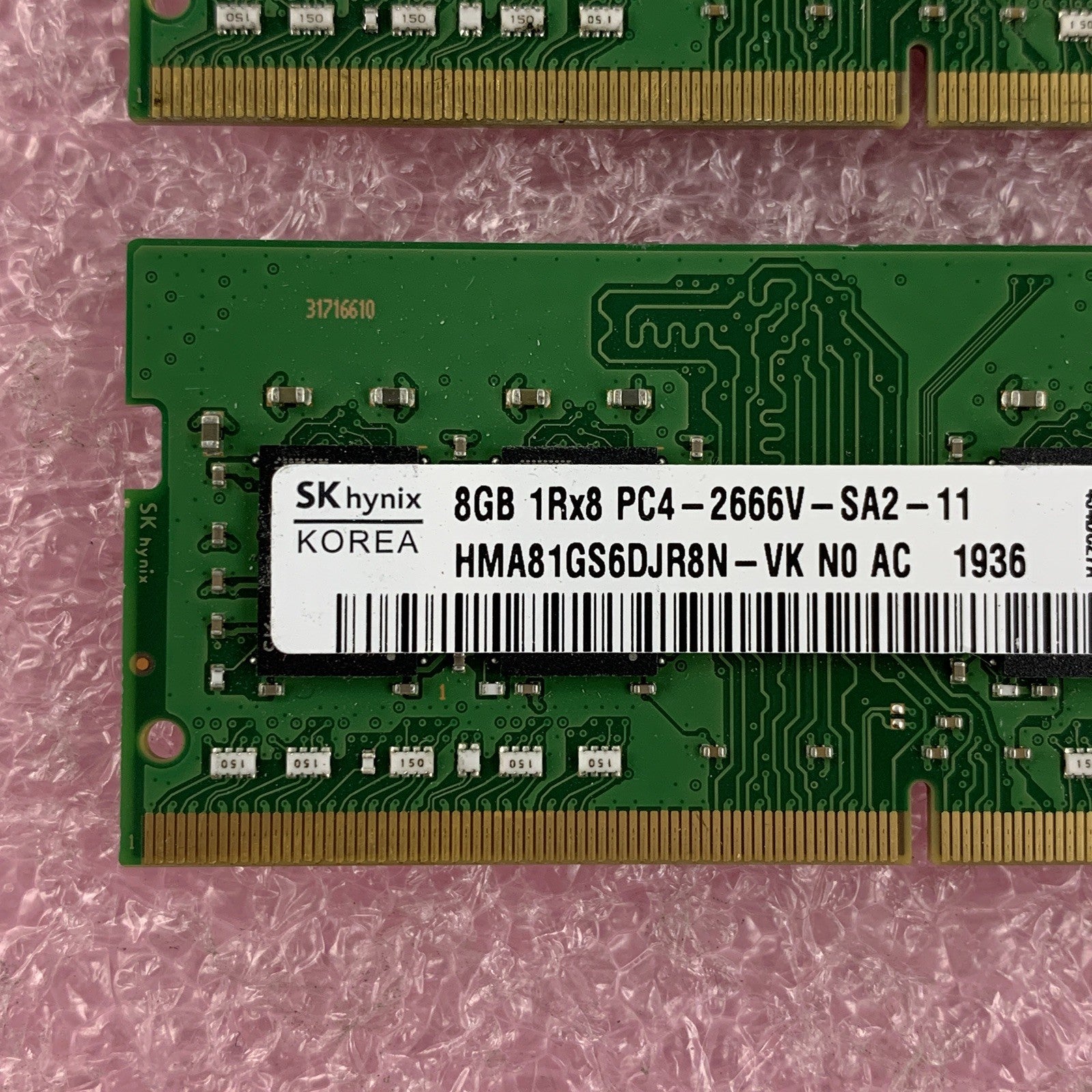 SK Hynix HMA81GS6CJR8N-VK 8 GB PC4-2666V DDR4 Laptop Memory RAM Lot of 3