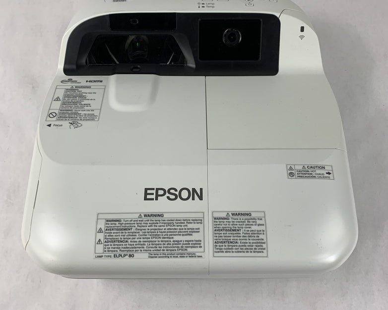 Epson BrightLink 595Wi H599A LCD Lamp Projector 1610 Lamp Hours - No Remote