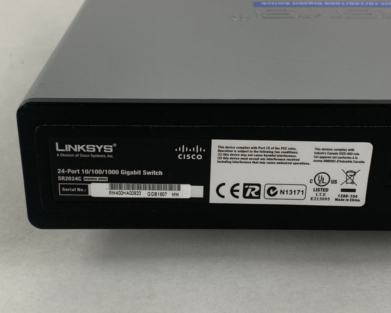 Cisco Linksys SR2024C Compact 10/100/1000 Gigabit Switch Tested and Reset