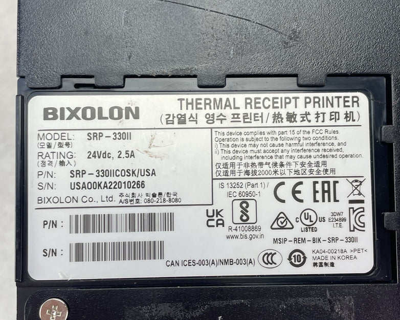 Bixolon SRP-330II Monochrome Thermal Printer Tested
