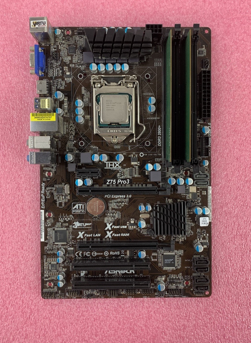 ASRock Z75 Pro 3 Motherboard Intel Core i3-3220 3.3GHz 8GB RAM 2 Sticks5