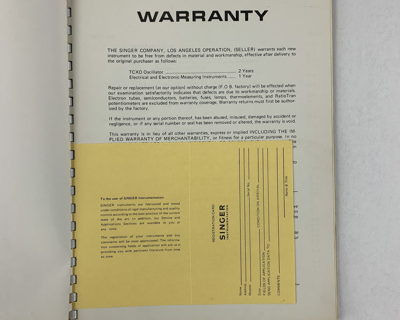 Singer 1-500783-322 Dipole Antennas Instruction Manual DM-105A-T1 / T2 / T3