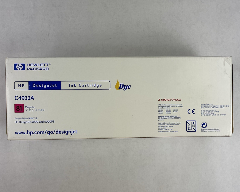 HP 81 Magenta Ink Cartridge C4932A 680ml for DesignJet 5000 5500 13DEC01