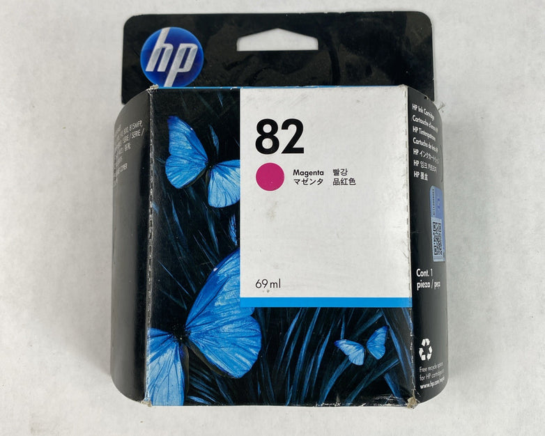 HP 82 Magenta 69ml w/ 82 Cyan 82 yellow Ink Cartridge Lot of 3