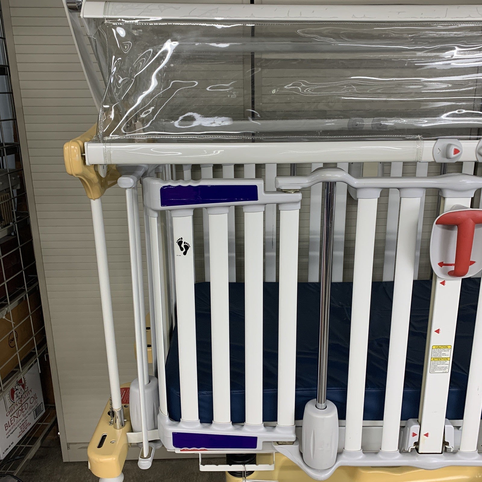 Stryker Cub FL19H Pediatric Crib with Mattress and FA64183 Retractable Top