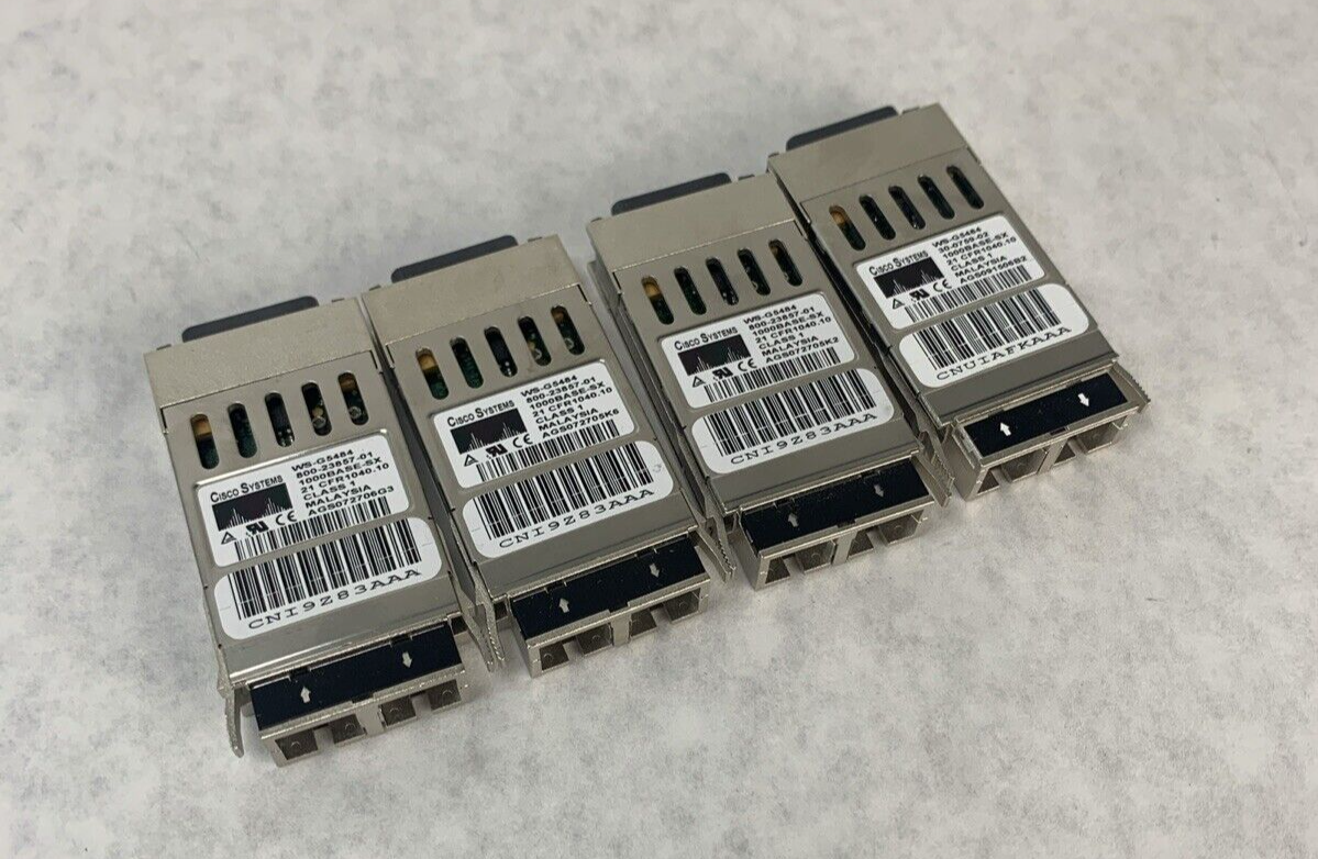 Lot 4 Cisco 30-0759-02 WS-G5484 1000 BASE-SX 850NM Short Wave Fibre GBIC Module