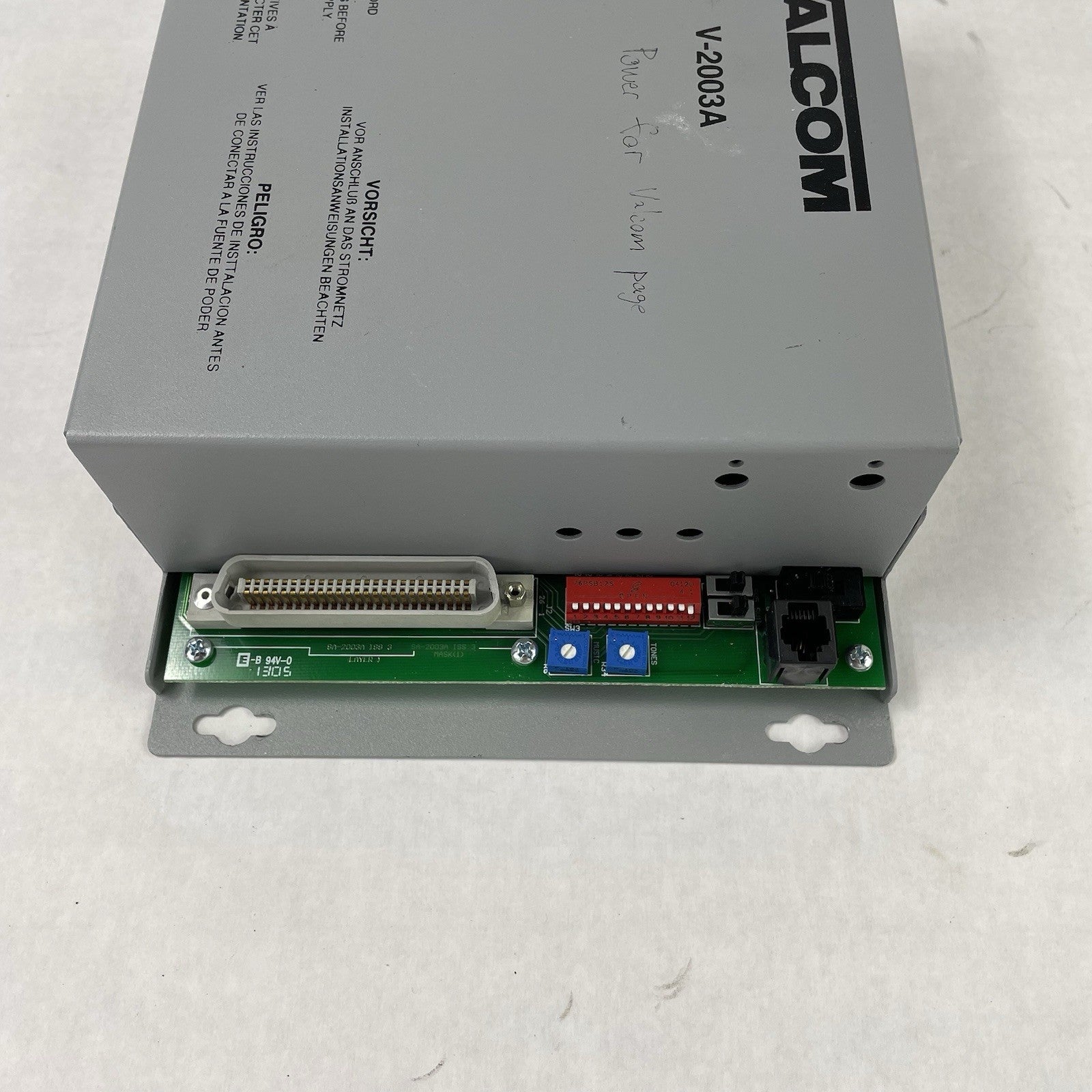 Valcom Model V-2003A 3 Zone Page Control Untested Parts or Repair