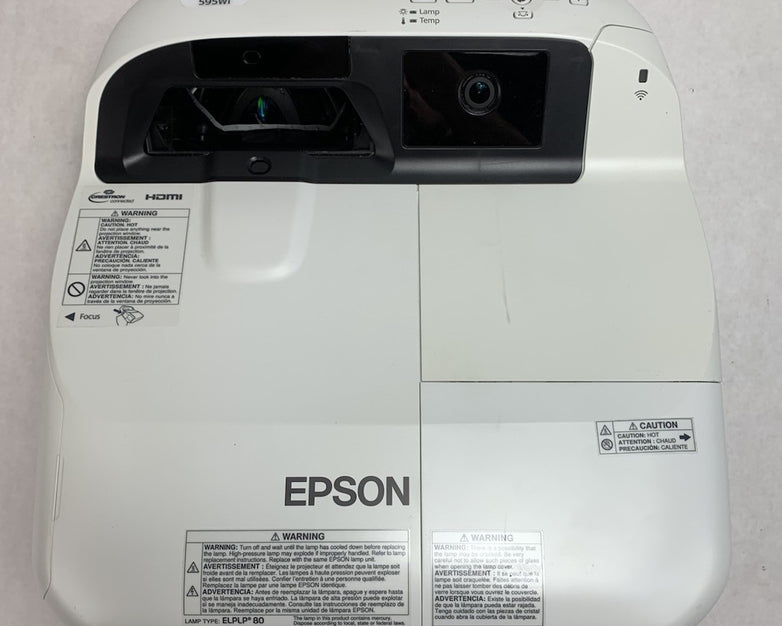 Epson BrightLink 595Wi H599A LCD Lamp Projector 3133 Lamp Hours - No Remote