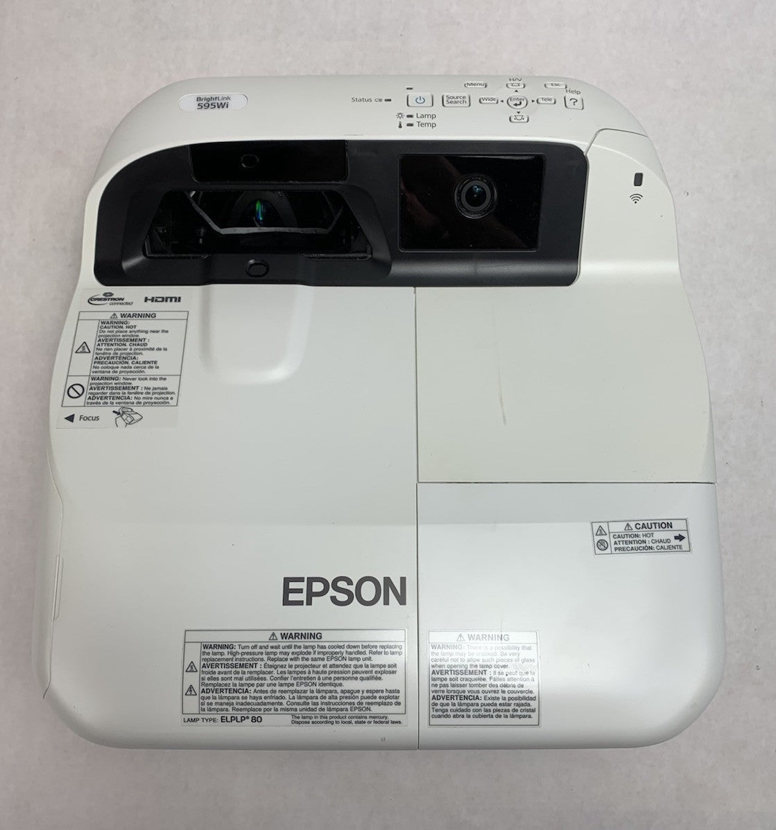 Epson BrightLink 595Wi H599A LCD Lamp Projector 3133 Lamp Hours - No Remote5