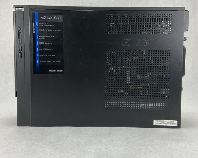 Acer Aspire X1430 DT AMD E-450 1.6GHz 4GB RAM No HDD No OS