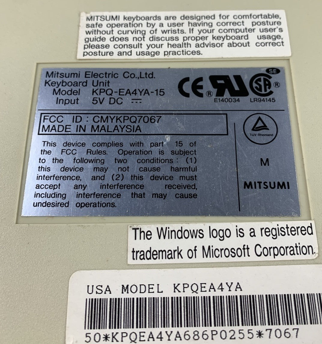 Mitsumi Electric KPQ-EA4YA-15 5 Pin DIN-Wired Mechanical Keyboard - Tested7
