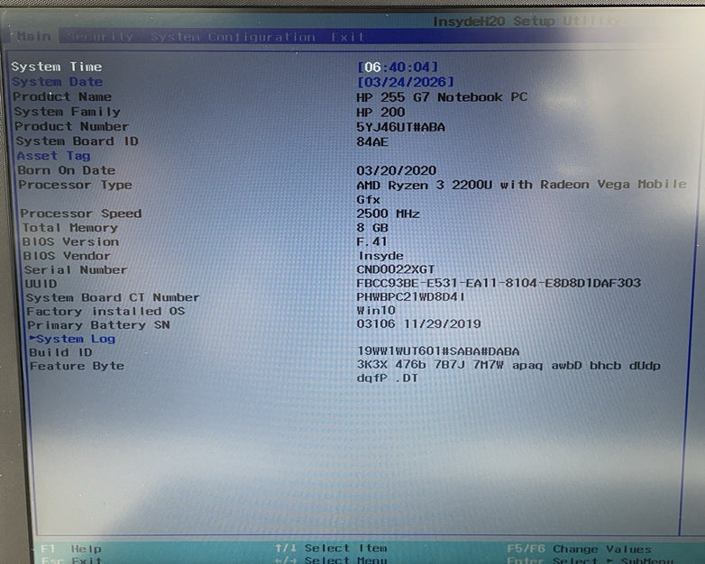 HP 255 G7 15.6" Ryzen 3 2200U 2.50 GHz 8 GB RAM No SSD/OS/AC - Scratched