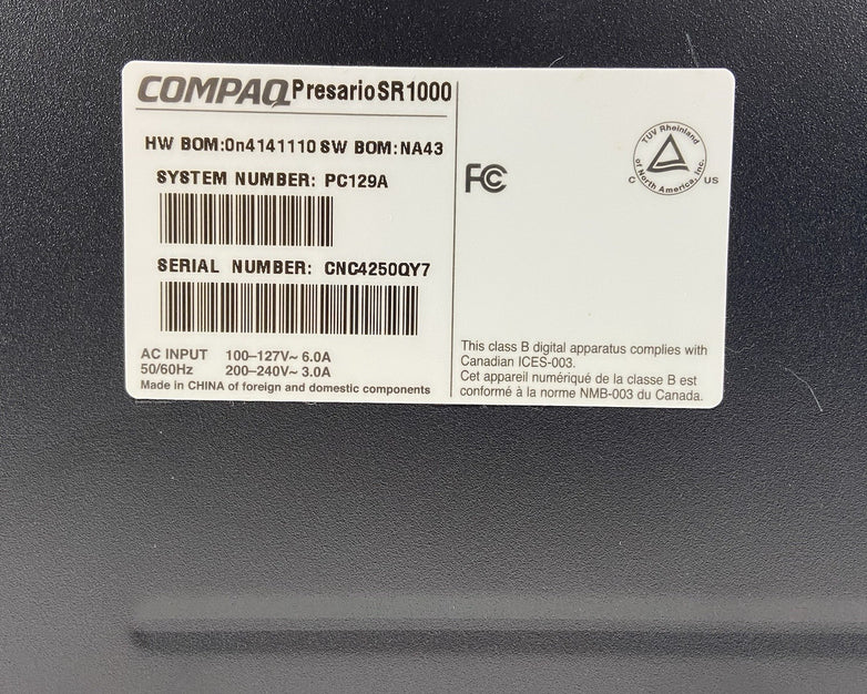 Compaq Presario SR110NX MT Intel Celeron 2.53GHz 256MB RAM No HDD No OS