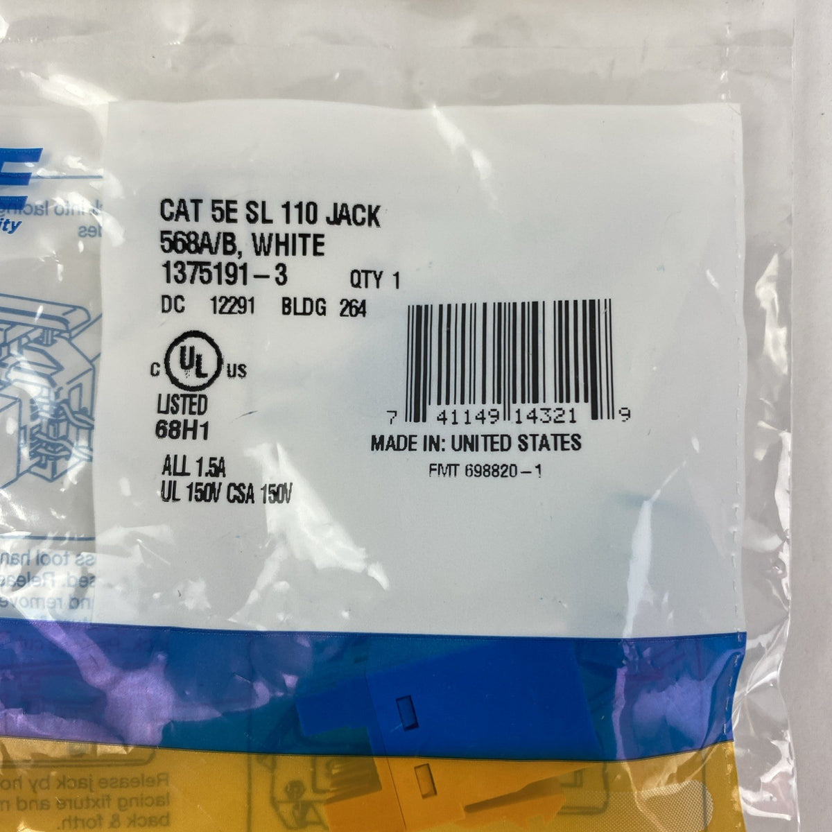 Cat 5E SL 110 Jack 568A/B White - Lot of 153