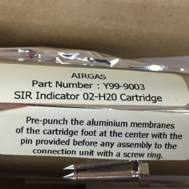 Airgas Y99-9003 SIR Indicator 02-H20 Cartridge