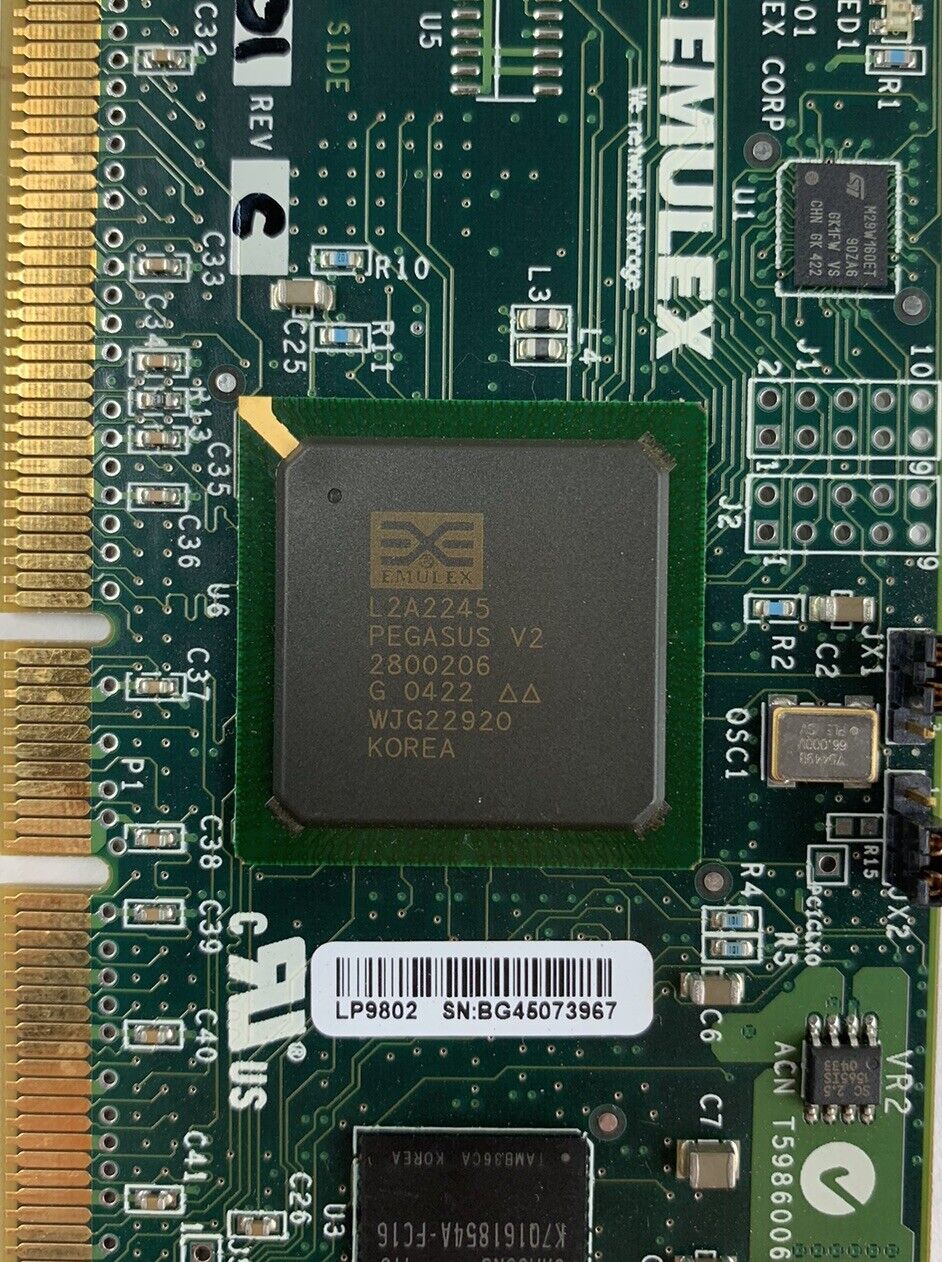 HP 2GB PCI-x FC LP9802 Network Adapter 336070-001 FC1010489-01 Emulex Cards