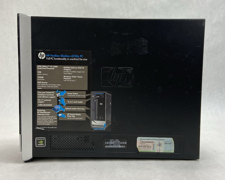 HP Pavilion Slimline S3700X SFF AMD Athlon 64 x2 2.6GHz 3GB RAM No HDD No OS