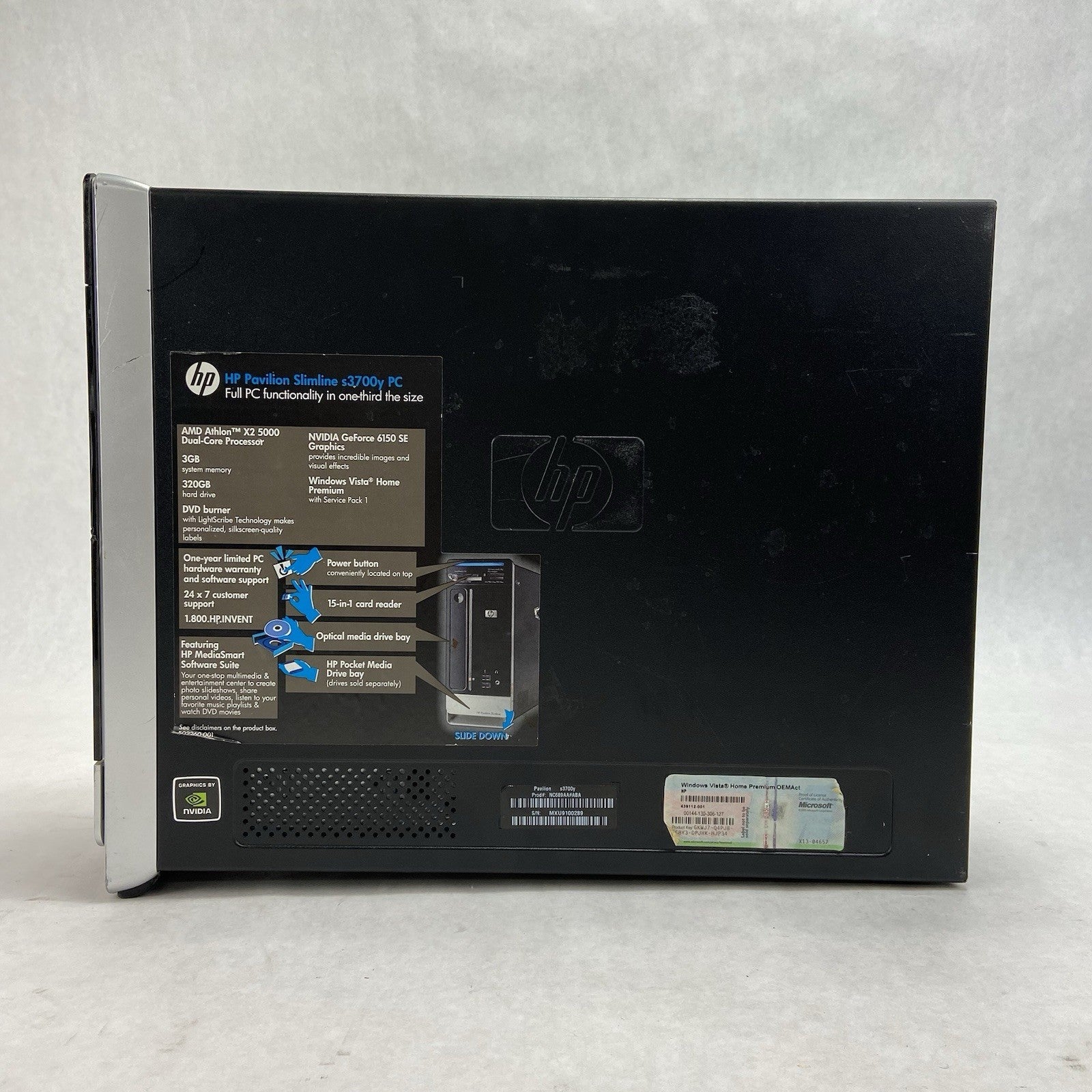 HP Pavilion Slimline S3700X SFF AMD Athlon 64 x2 2.6GHz 3GB RAM No HDD No OS3
