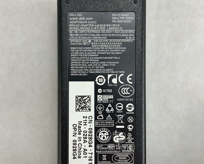 Dell 0928G4 LA65NS2-01 PA-12 19.5V 3.34A 65W AC Adapter (Lot of 2)