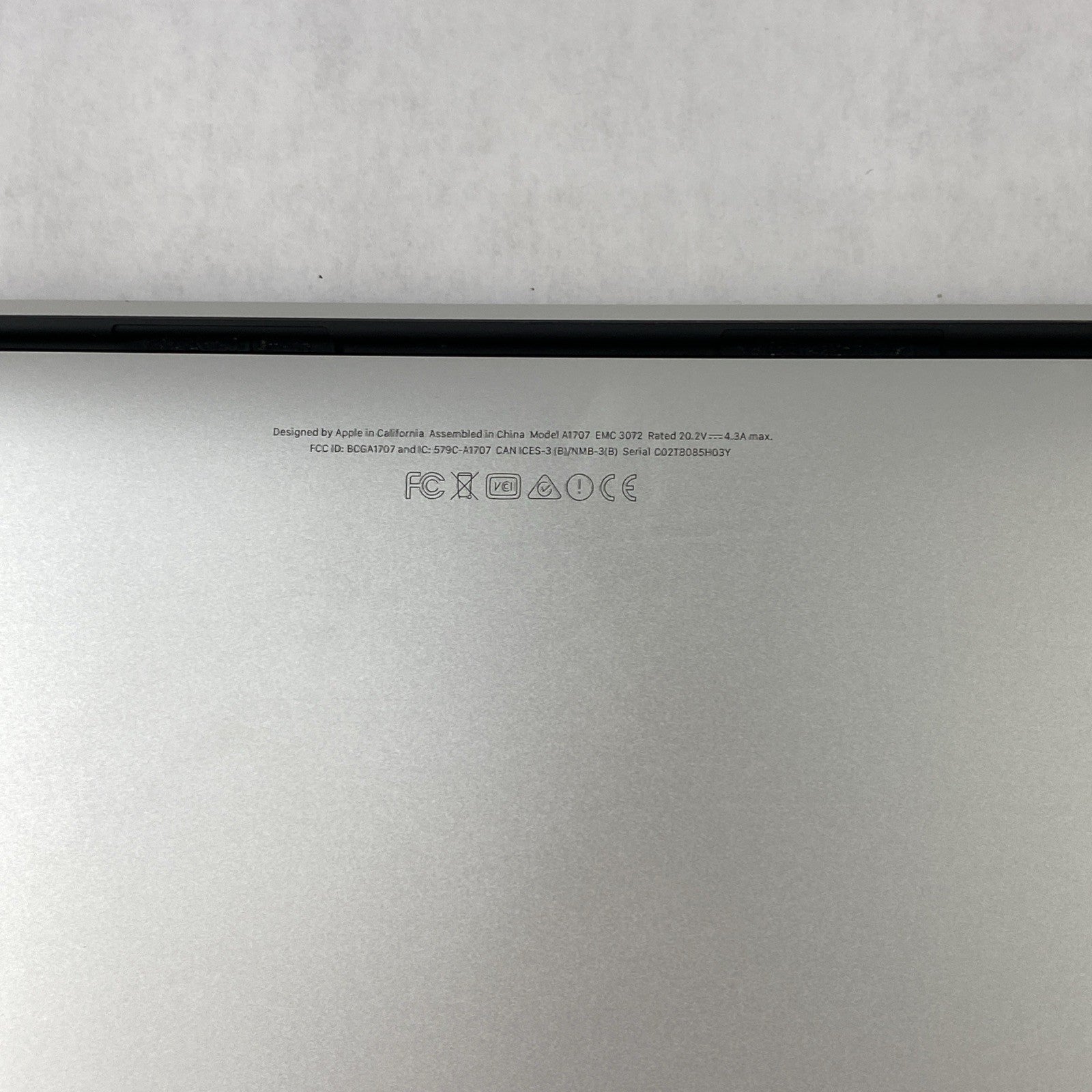 Apple MacBook Pro A1707 2016 Retina 15" 2.6GHz i7 16GB RAM 250GB SSD os12.7.616