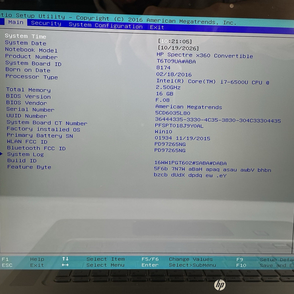 HP Spectra x360 15.6" i7-6500U 2.50 GHz 16 GB RAM No SSD/OS/AC3