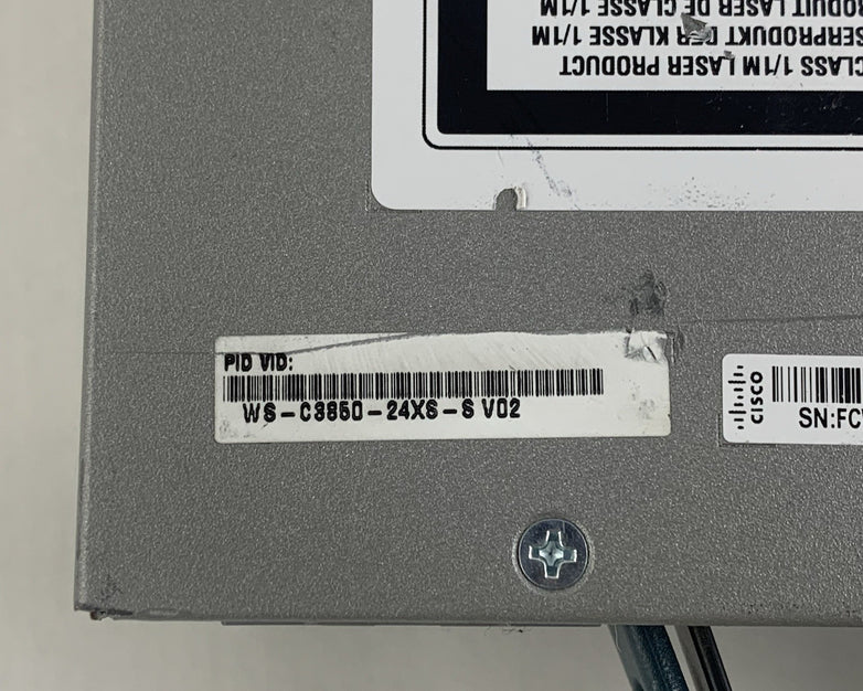Cisco WS-C3850-24XS-S V02 24-Port 10Gb SFP+ Switch Tested Reset 2x PSUs