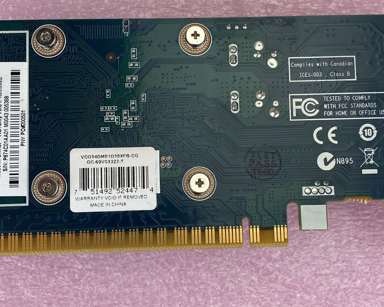 PNY GeForce 8400GS 1GB DDR3 DMS-59 PCI-E 2.0 w/ Molex DSM-59 to VGA (Lot of 2)