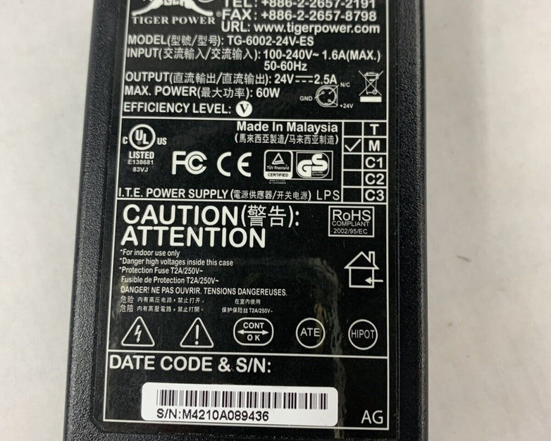 Lot of 10 Tiger TG-6002-24V-ES AC Adapter