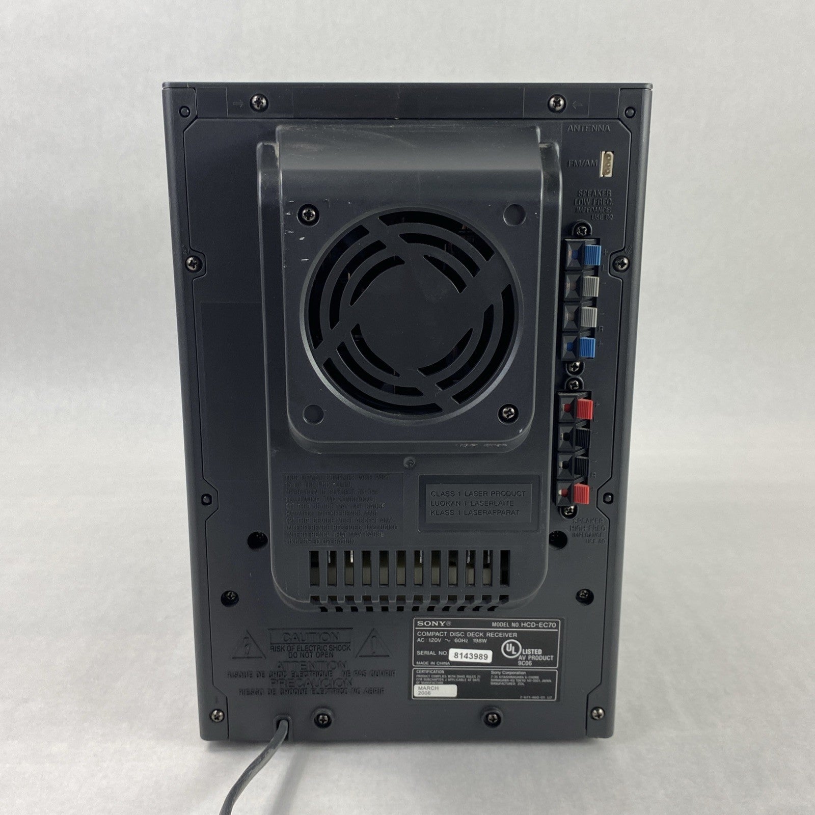 Sony HCD-EC70 Compact Disc Deck Receiver w/ Speakers - Parts or Repair