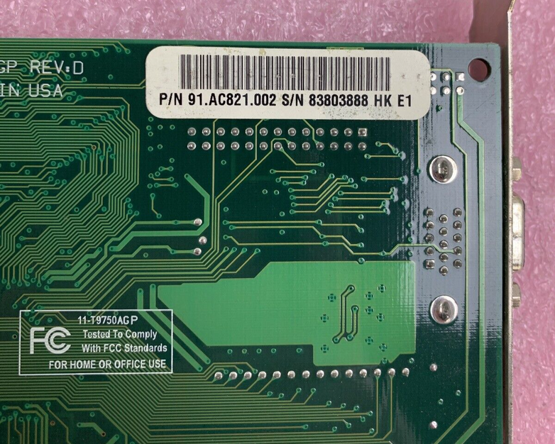 AOPEN Trident 91.AC821.002 3D IMAGE 9750 4 MB AGP VGA Video Card - Tested