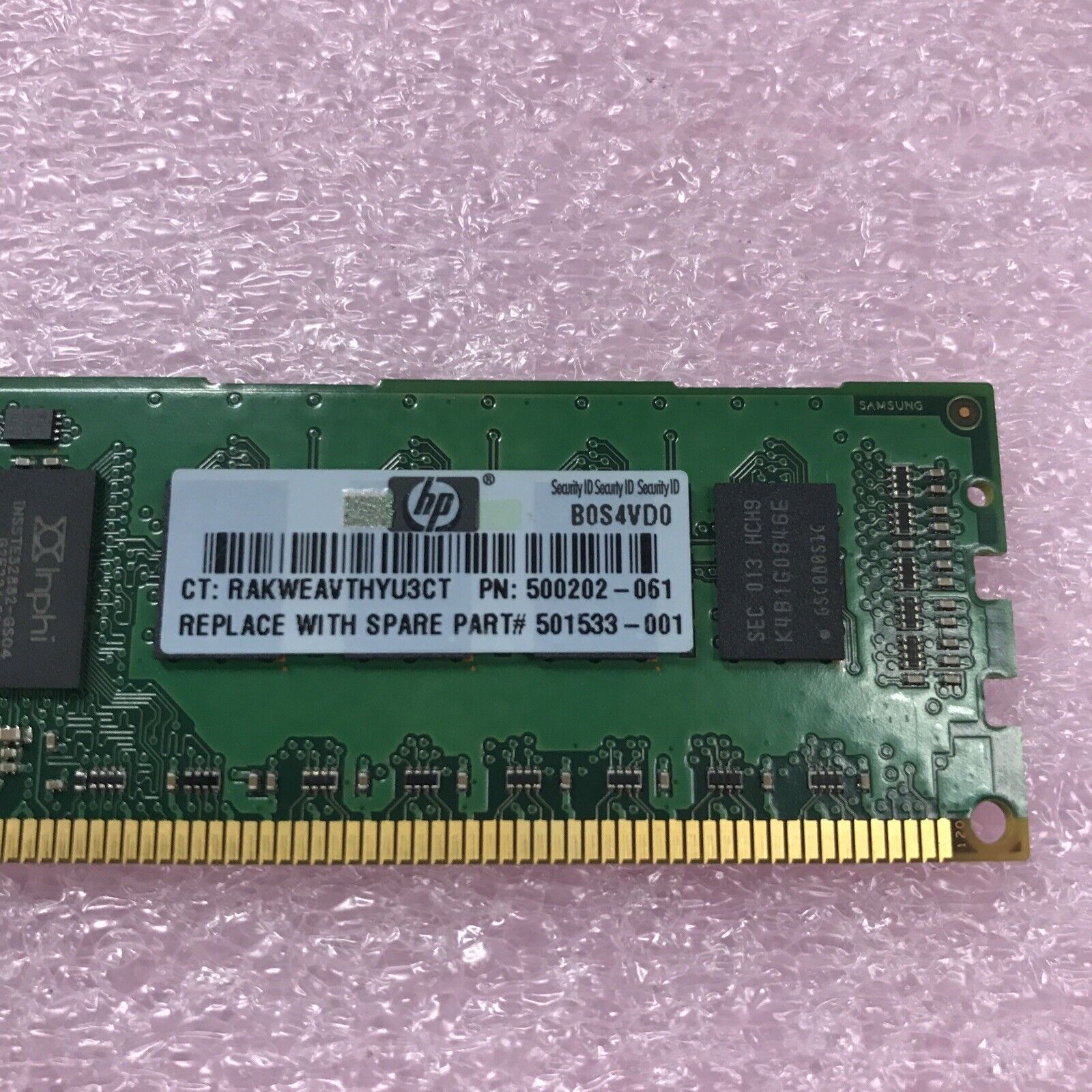 Samsung 12GB Kit 6x2GB 2Rx8 PC3-10600R-09-10-B0-P0 Server Ram M393B5673EH1