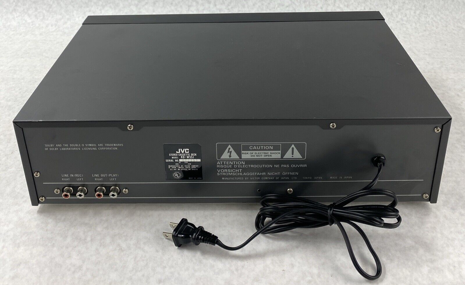 JVC KD-W55J Stereo Double Cassette Tape Deck 20W Dubbing FOR PARTS or REPAIR