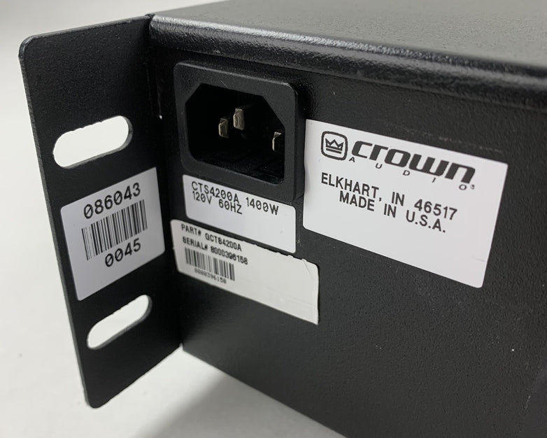 Crown CTs 4200 Four-Channel Rackmount Power Amplifier - Parts or Repair