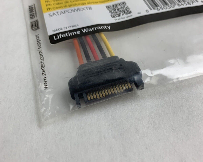 StarTech 8in 15 pin SATA Power Extension 8 SATA power Extension Cable Lot of 2