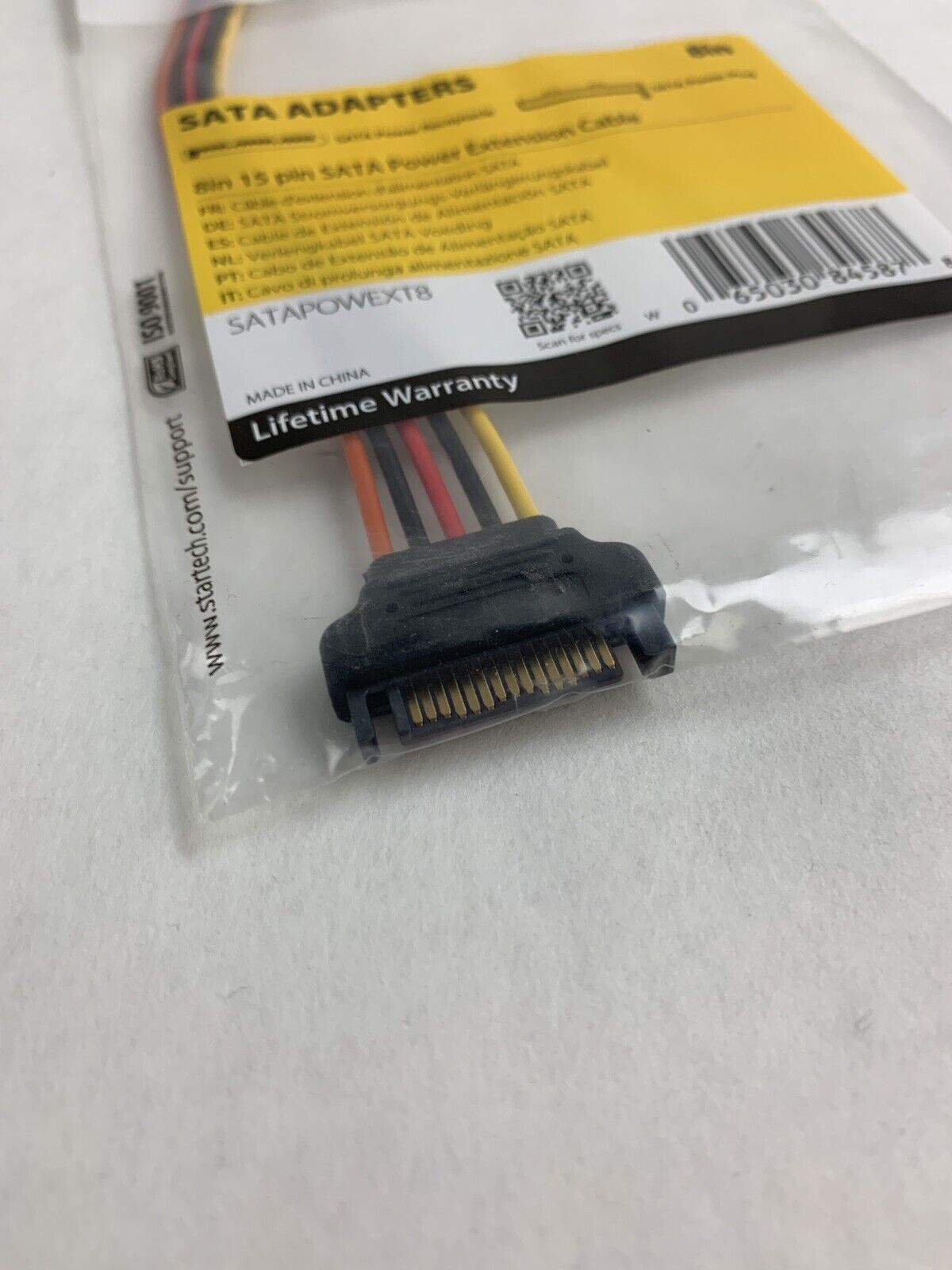 StarTech 8in 15 pin SATA Power Extension 8 SATA power Extension Cable Lot of 2