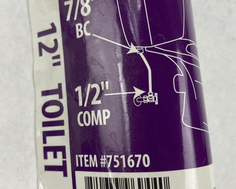Homewerks Worldwide 12" 7/8" BC 1/2" Comp Toilet Hose Lot of 7