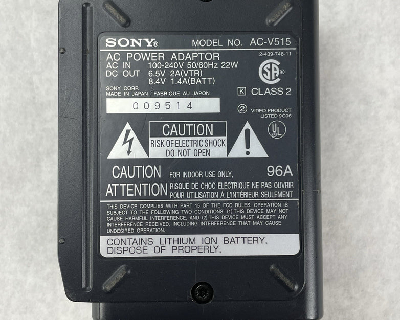 Sony AC-V515 AC Power Adapter Battery Charger
