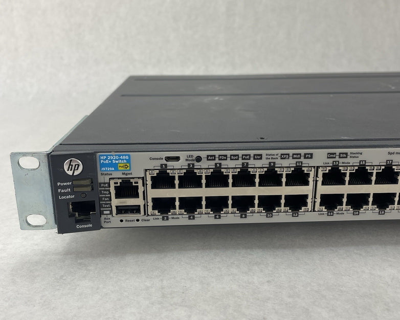 HP 2920-48G PoE+ J9729A 48-Port Gigabit Ethernet Switch No PS Tested & Reset