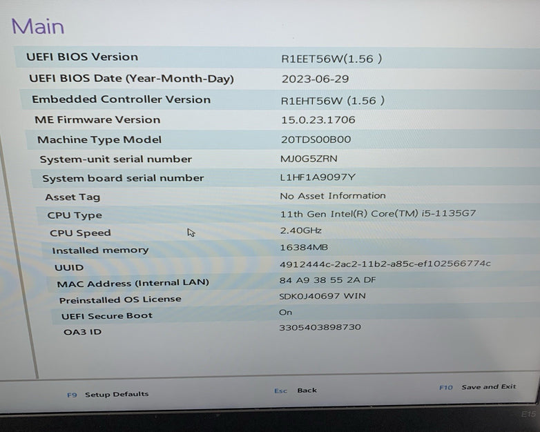 Lenovo ThinkPad E15 Gen 2 15.6" i5-1135G7 2.40 GHz 16 GB RAM No OS/SSD/AC