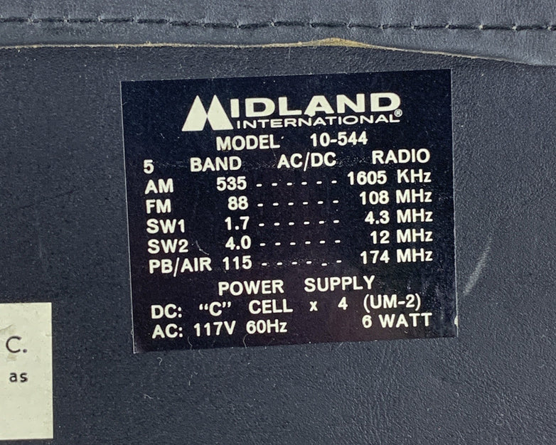Midland 10-544 Multi Band Vintage Radio Powers On